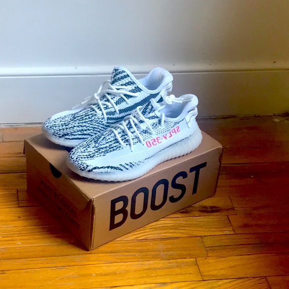Adidas YEEZY Boost 350 Zebra Black Size 8 - Picture 14 of 14
